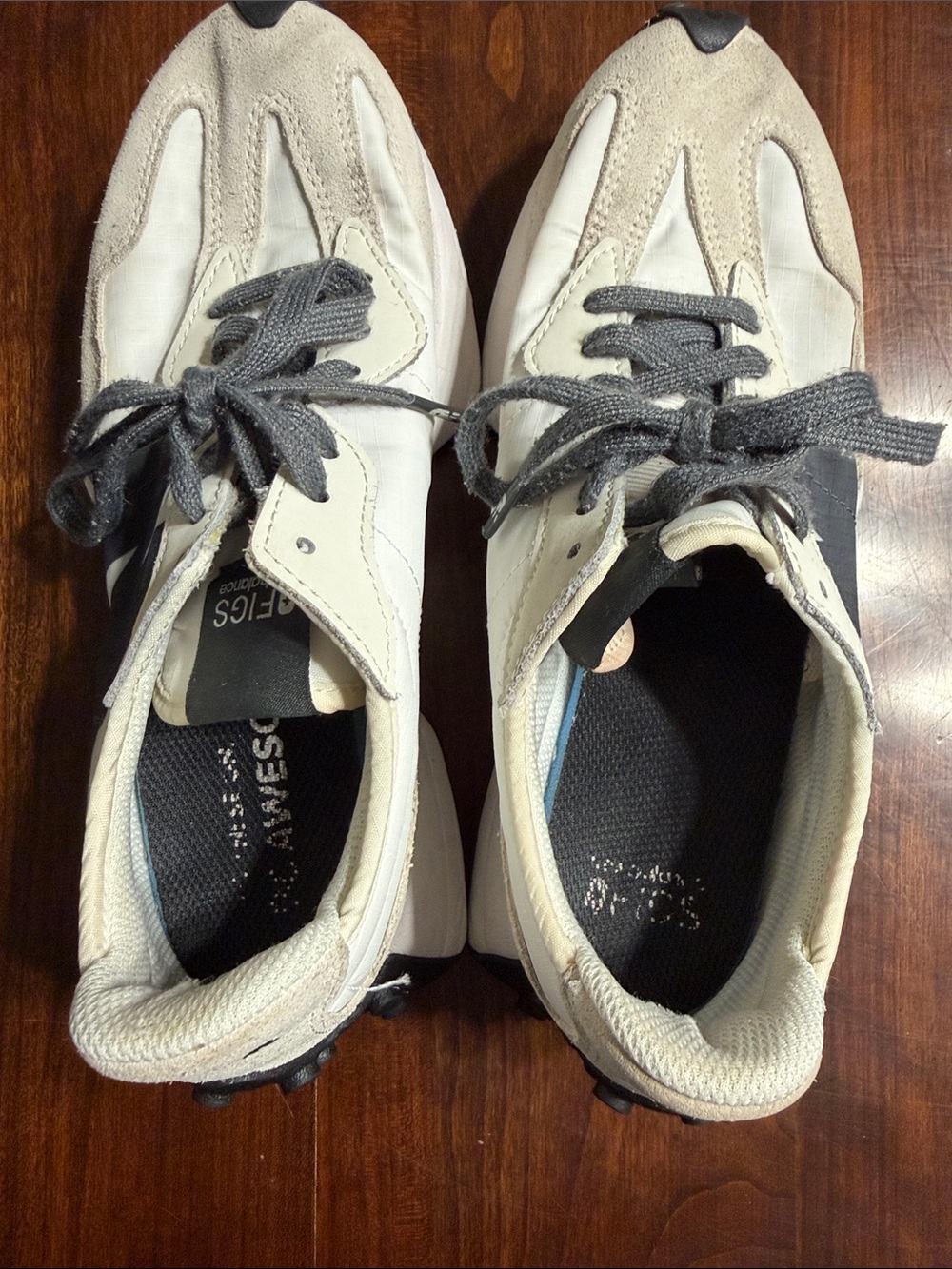 New Balance White and Gray Retro Runner Sneakers - Picture 4 of 5